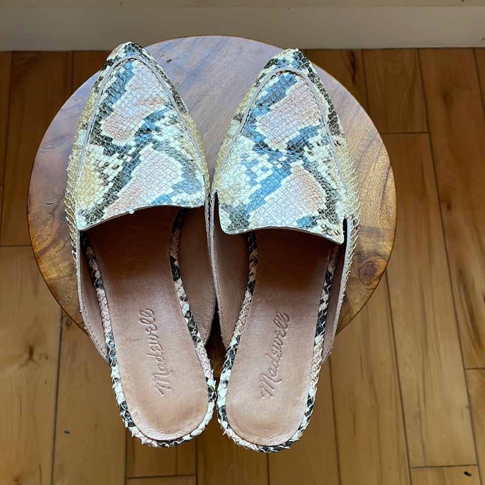 Madewell snakeskin mules size 7.5